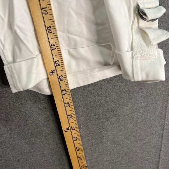 Susan Graver Weekend Regular Cotton Bermuda Shorts w/D-Ring D White, Size 2X - Picture 4 of 11